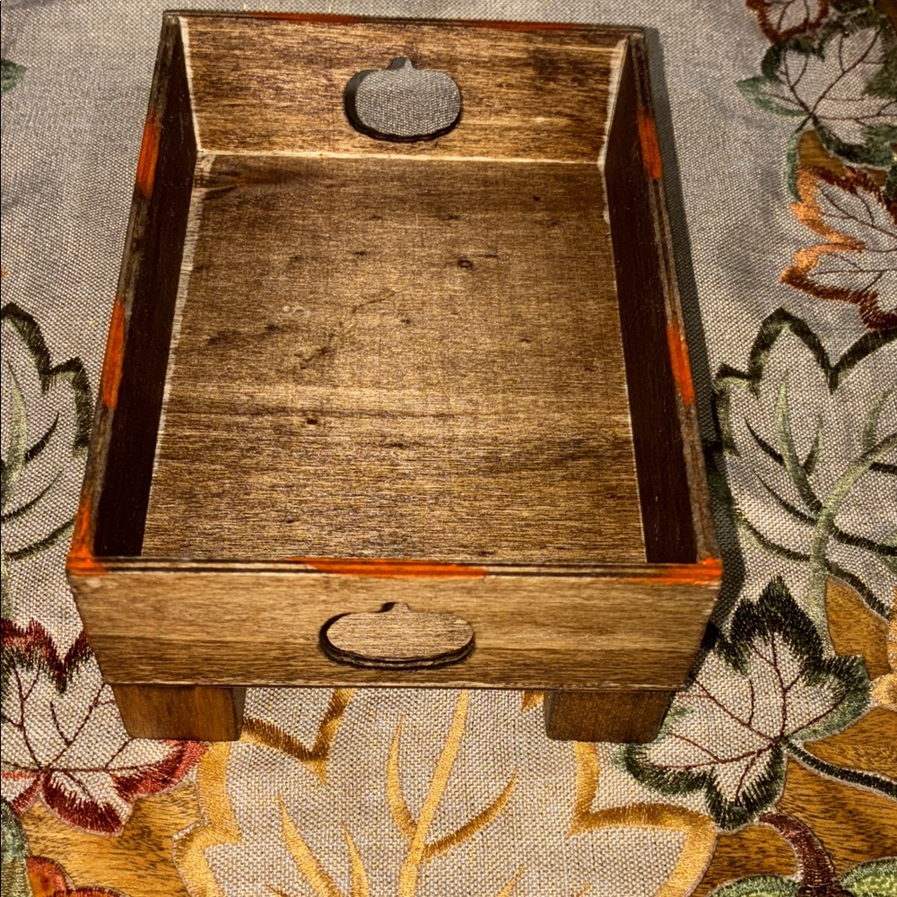 Rustic Wooden Pumpkin Tray